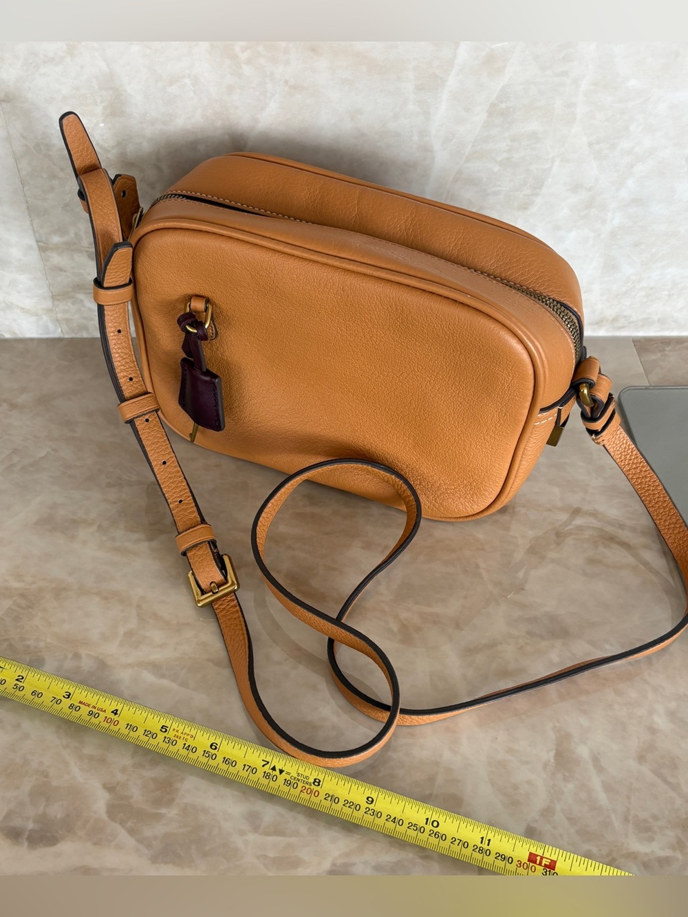 J Crew Leather Crossbody Bag in Tan